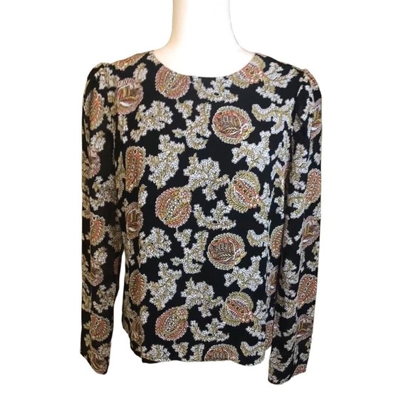 Reformation Womens Talia Top Blouse Size Medium M Paisley Print Keyhole Back EUC - Picture 3 of 16